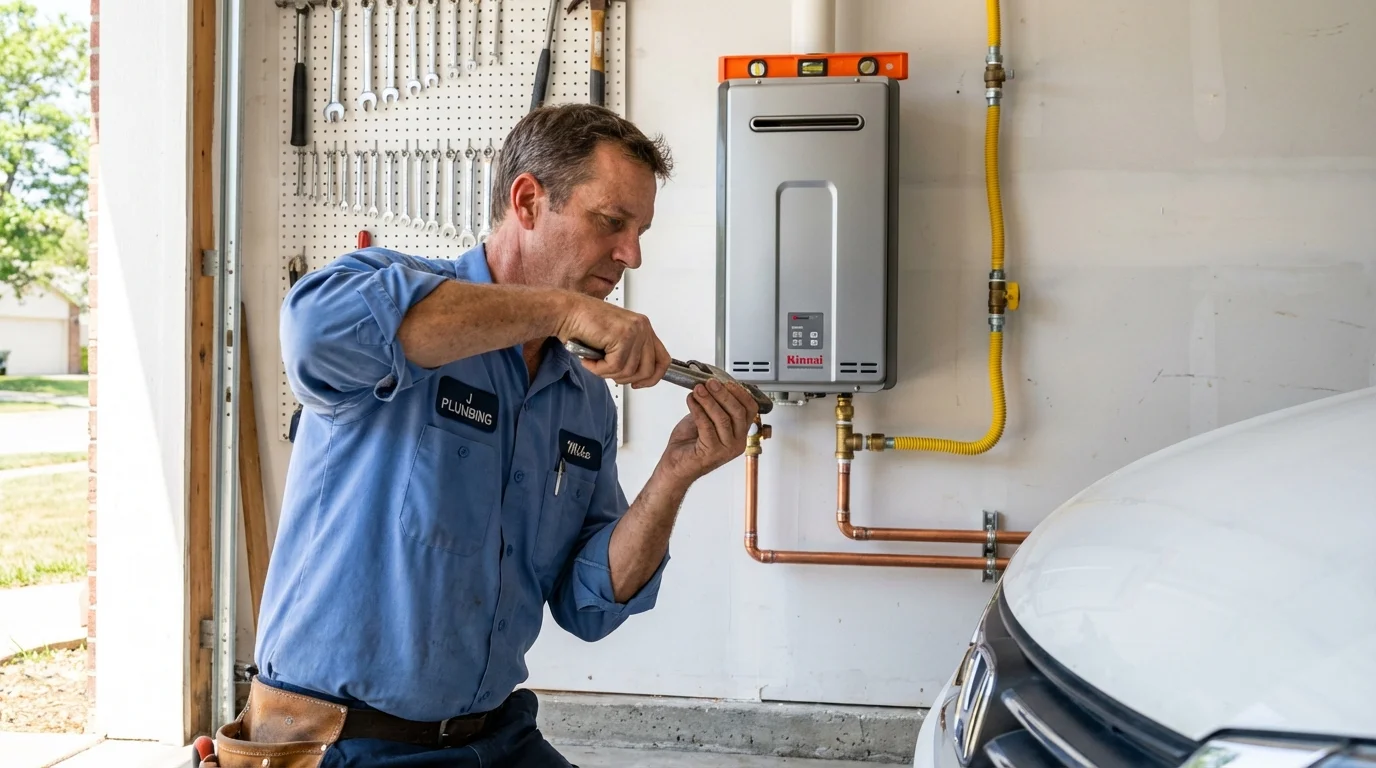 Tankless water heater installation by a Johns Plumbing LLC plumber in Boyd